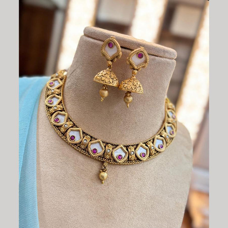 Jewel Addiction Gold Plated Kundan Stone Necklace Set