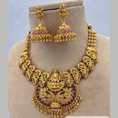 Jewel Addiction Gold Plated Pota Stone And Pearls Temple Choker Necklace Set