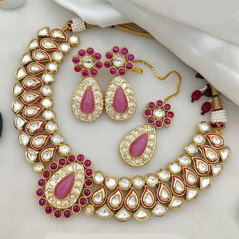 Jewel Addiction Gold Plated Kundan Stone Necklace Set