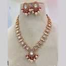 Jewel Addiction Copper Gold Plated Polki Kundan Stone Beads Necklace Set