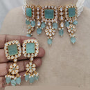 Jewel Addiction Copper Gold Plated Polki Kundan Stone Beads Choker Necklace Set