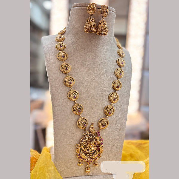 Jewel Addiction Gold Plated Pota Stone Long Necklace Set