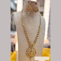 Jewel Addiction Gold Plated Pota Stone Temple Long Necklace Set