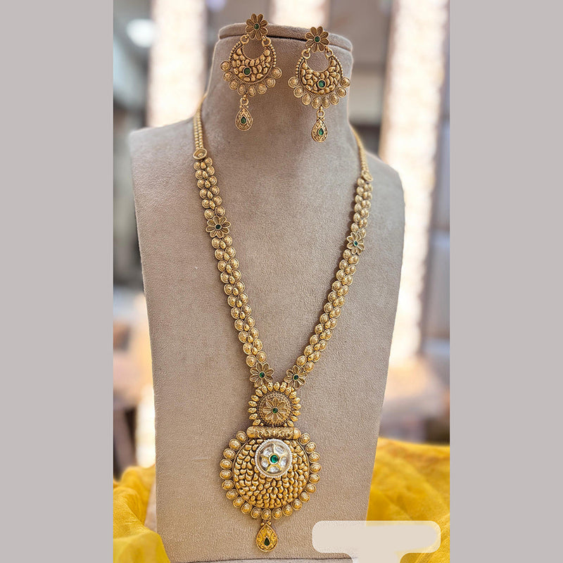 Jewel Addiction Gold Plated Pota Stone Long Necklace Set