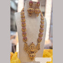 Jewel Addiction Gold Plated Pota Stone Temple Long Necklace Set