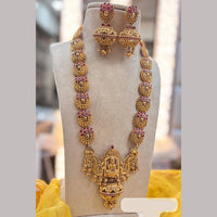 Jewel Addiction Gold Plated Pota Stone Temple Long Necklace Set