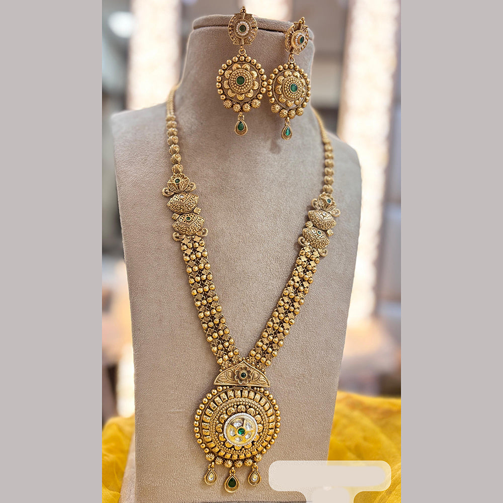 Jewel Addiction Gold Plated Pota Stone Long Necklace Set
