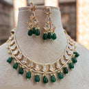 Jewel Addiction Copper Gold Plated Polki Kundan Stone Beads Necklace Set