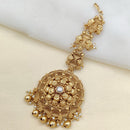 Jewel Addiction Gold Plated Pota Stone And Beads Maangtikka