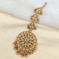 Jewel Addiction Gold Plated Pota Stone And Beads Maangtikka
