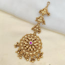 Jewel Addiction Gold Plated Pota Stone And Beads Maangtikka