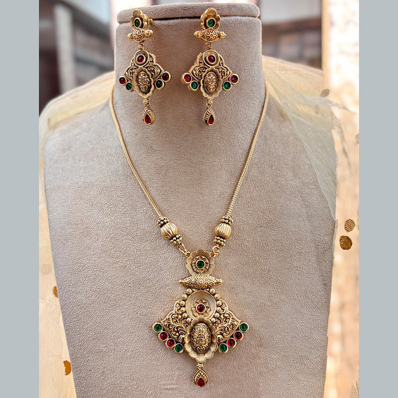 Jewel Addiction Gold Plated Pota Stone Necklace Set