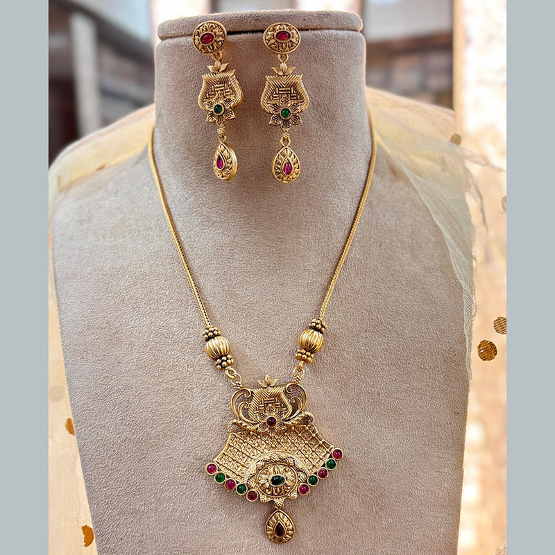 Jewel Addiction Gold Plated Pota Stone Necklace Set