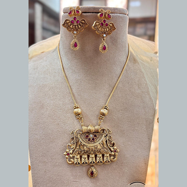 Jewel Addiction Gold Plated Pota Stone Necklace Set