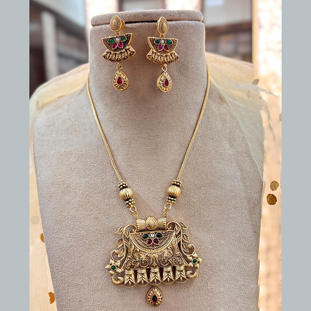 Jewel Addiction Gold Plated Pota Stone Necklace Set
