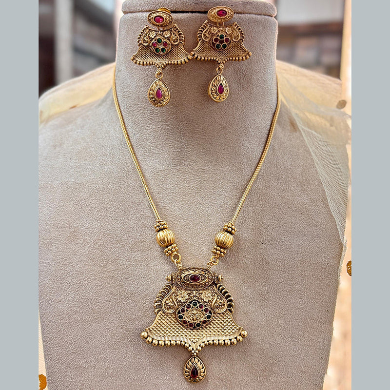 Jewel Addiction Gold Plated Pota Stone Necklace Set