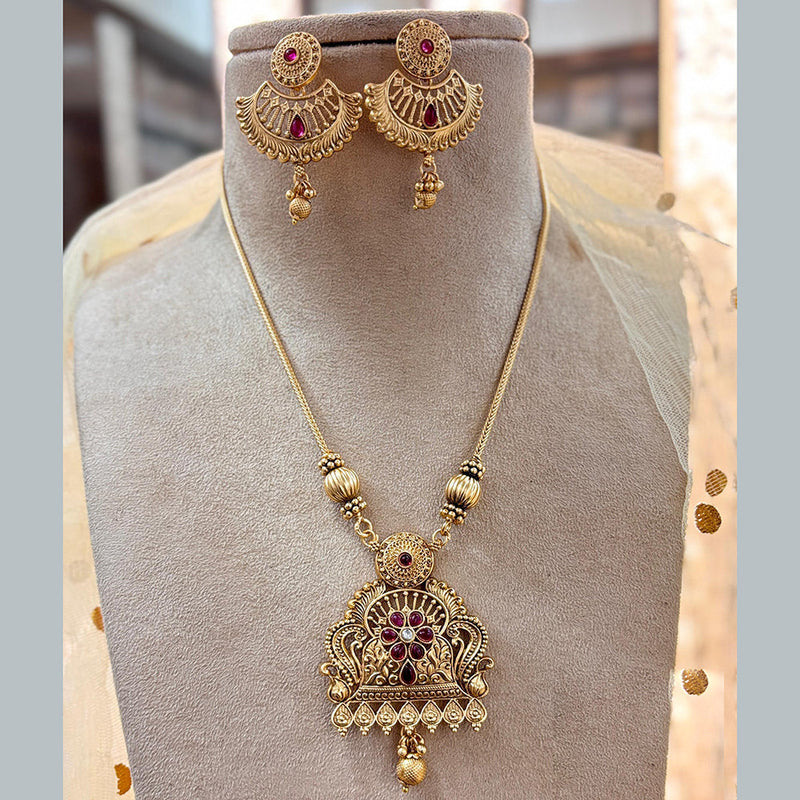 Jewel Addiction Gold Plated Pota Stone Necklace Set