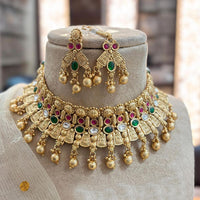 Jewel Addiction Gold Plated Pota Stone Necklace Set