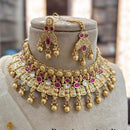 Jewel Addiction Gold Plated Pota Stone Necklace Set