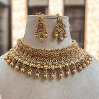 Jewel Addiction Gold Plated Pota Stone Necklace Set