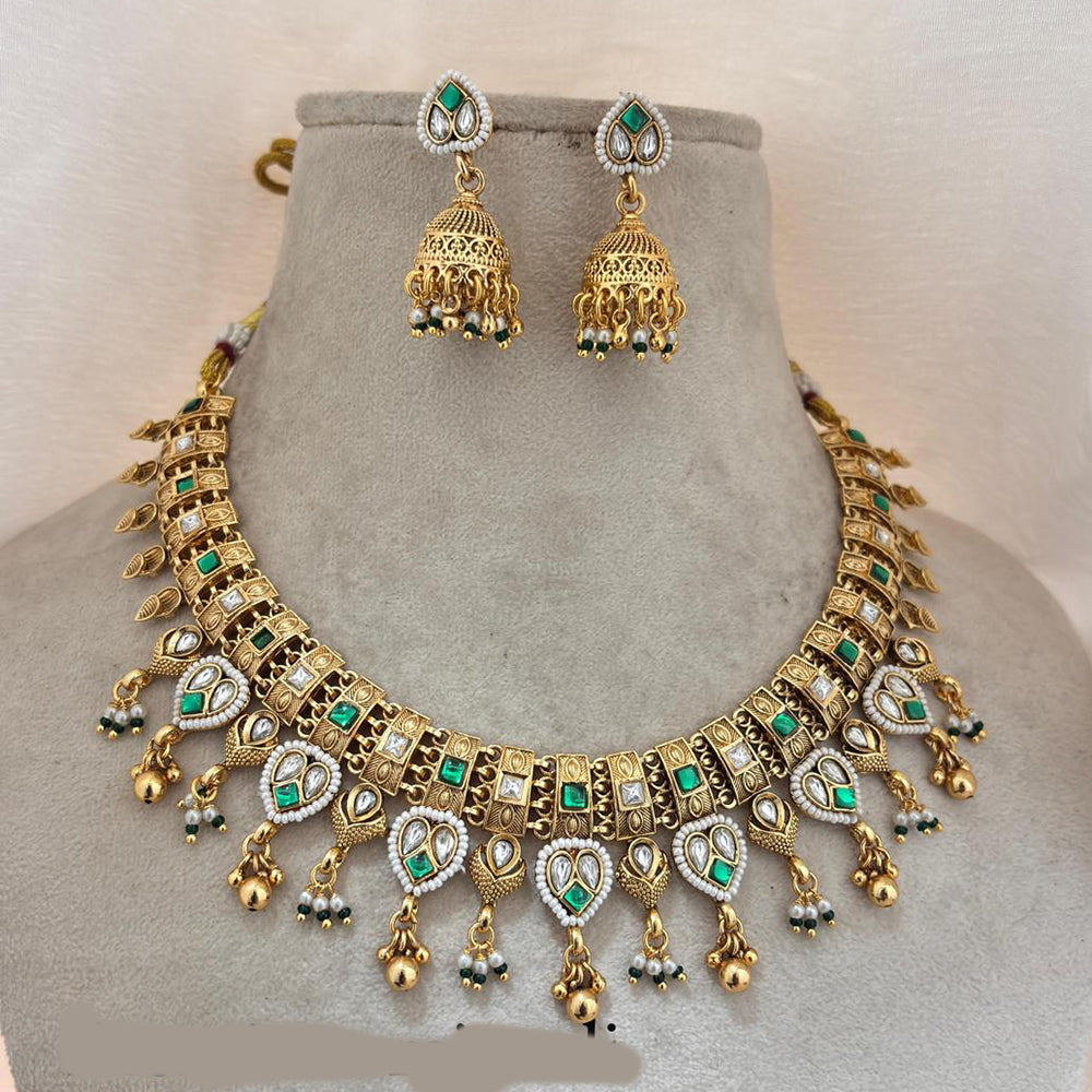 Jewel Addiction Gold Plated Pota Stone Necklace Set