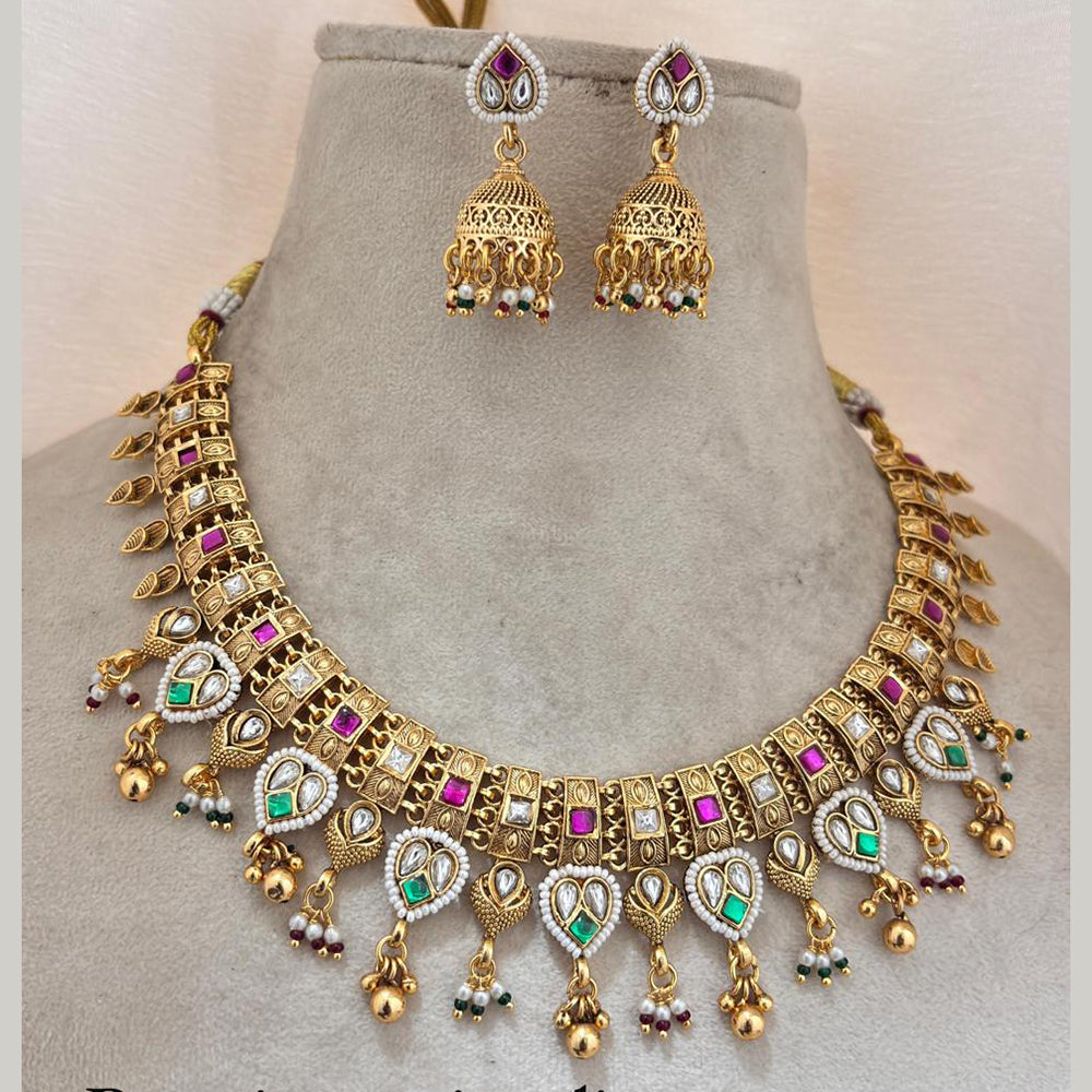 Jewel Addiction Gold Plated Pota Stone Necklace Set