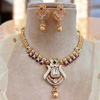 Jewel Addiction Gold Plated Pota Stone Necklace Set