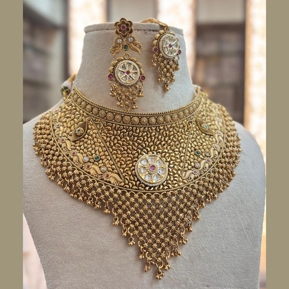 Jewel Addiction Gold Plated Pota Stone Necklace Set