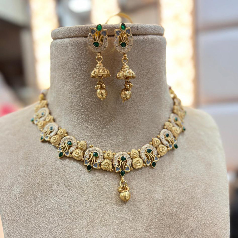 Jewel Addiction Gold Plated Pota Stone Necklace Set
