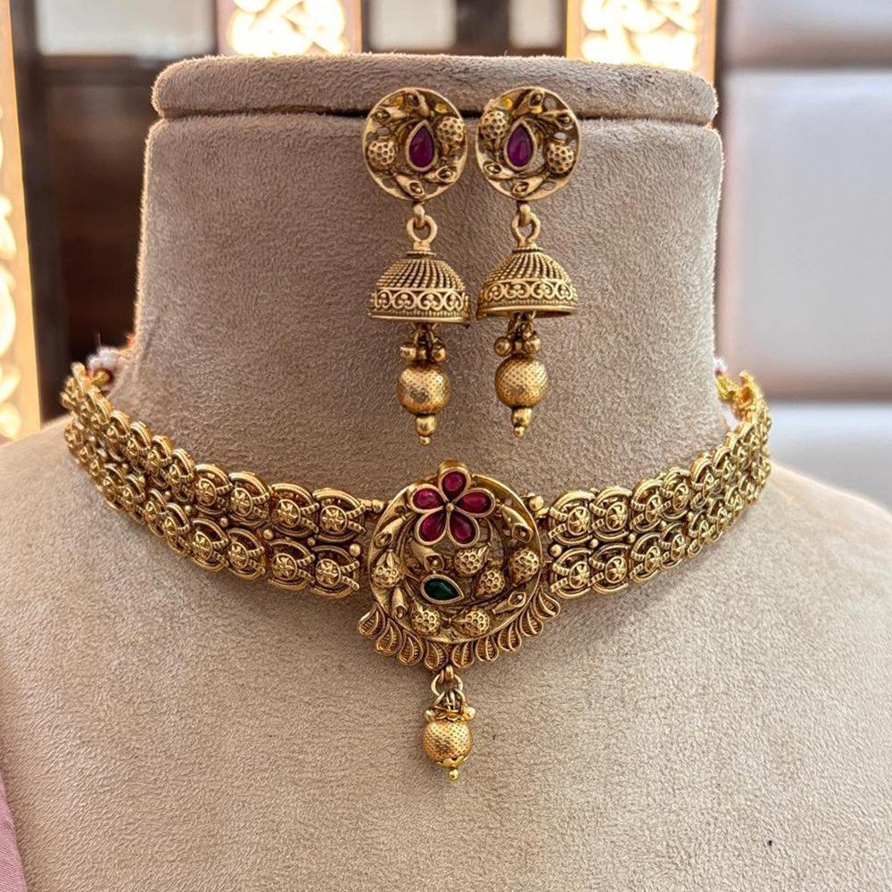 Jewel Addiction Gold Plated Pota Stone Necklace Set