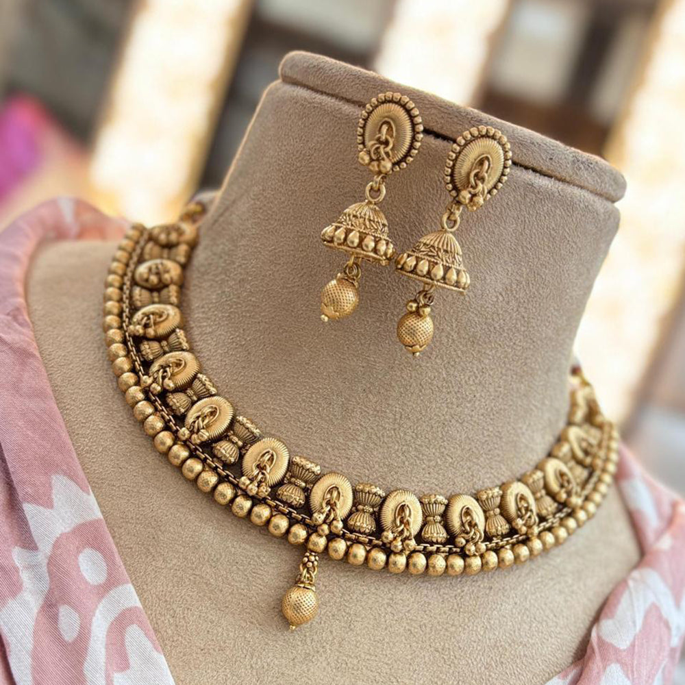 Jewel Addiction Gold Plated Pota Stone Necklace Set