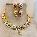 Jewel Addiction Gold Plated Pota Stone Necklace Set