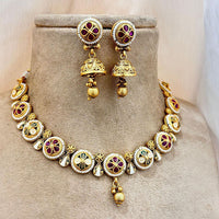 Jewel Addiction Gold Plated Pota Stone Necklace Set