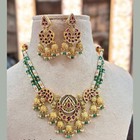 Jewel Addiction Gold Plated Pota Stone And Pearls Necklace Set