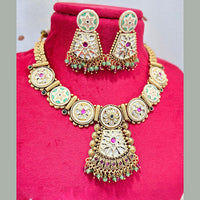 Jewel Addiction Gold Plated Pota Stone And Pearls Necklace Set