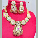 Jewel Addiction Gold Plated Pota Stone And Pearls Necklace Set