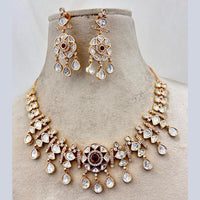 Jewel Addiction Gold Plated Polki Kundan Stone Necklace Set