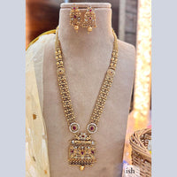 Jewel Addiction Gold Plated Pota Stone And Pearls Long Necklace Set