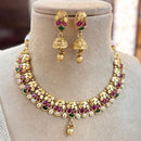 Jewel Addiction Gold Plated Pota Stone And Beads Necklace Set