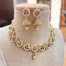 Jewel Addiction Gold Plated Pota Stone And Beads Necklace Set