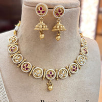 Jewel Addiction Gold Plated Pota Stone And Beads Necklace Set