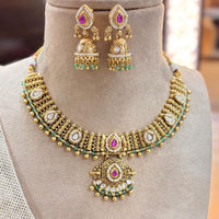 Jewel Addiction Gold Plated Pota Stone And Beads Necklace Set