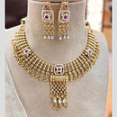 Jewel Addiction Gold Plated Pota Stone And Beads Necklace Set