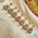 Jewel Addiction Gold Plated Crystal Stone And Pearls Dangler Earrings