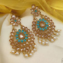 Jewel Addiction Gold Plated Crystal Stone And Pearls Dangler Earrings