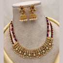 Jewel Addiction Gold Plated Pota Stone And Pearls Necklace Set
