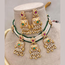 Jewel Addiction Gold Plated Pota Stone And Pearls Necklace Set