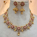 Jewel Addiction Copper Gold Pota Stone And Pearls Necklace Set