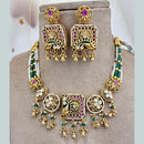 Jewel Addiction Copper Gold Pota Stone And Pearls Necklace Set