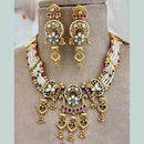 Jewel Addiction Copper Gold Pota Stone And Pearls Necklace Set